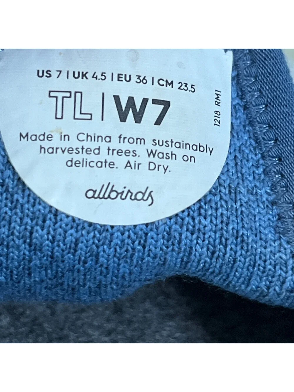 Allbirds Tree Loungers Women's Size 7 Shoes Blue Slip On Comfort Casual Sneakers